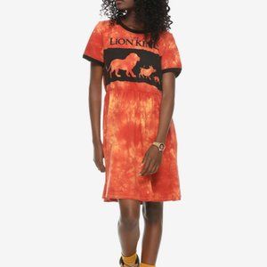 Her Universe Disney The Lion King Orange & Black Tie Dye Ringer Dress Size Small